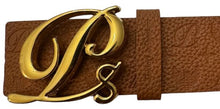 Load image into Gallery viewer, Monogram Leather HC Belt Gold Buckle, Brown