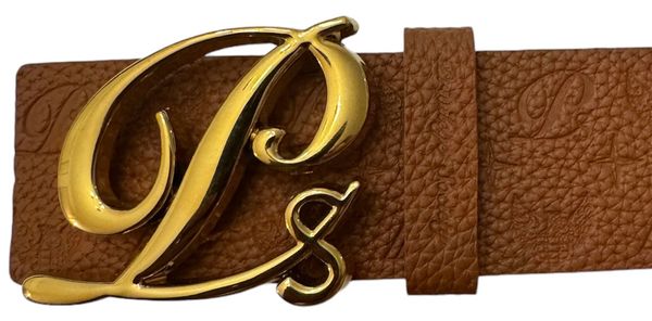 Monogram Leather HC Belt Gold Buckle, Brown – PRIVILEGE SOCIETY