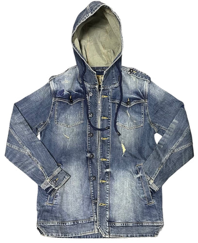 Vanguard Denim Hoodie Jacket, Sand Blue