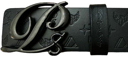 Monogram Leather HC Belt Gun Medal Buckle, Black