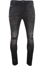 Load image into Gallery viewer, Men&#39;s Black Drip Embroidered Jean