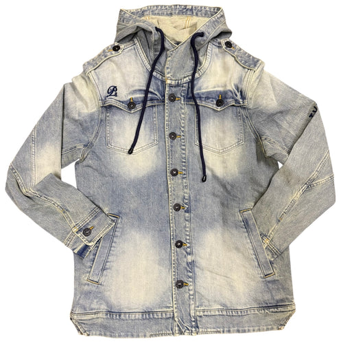 Trailblaze Denim Hoodie Jacket, Stone Wash
