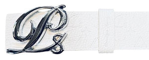 Monogram Leather HC Belt Silver Buckle, Black