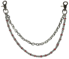 Load image into Gallery viewer, Vortex Duo Link Jean Chain, Silver/Red
