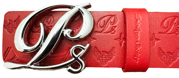 Monogram Leather HC Belt Silver Buckle