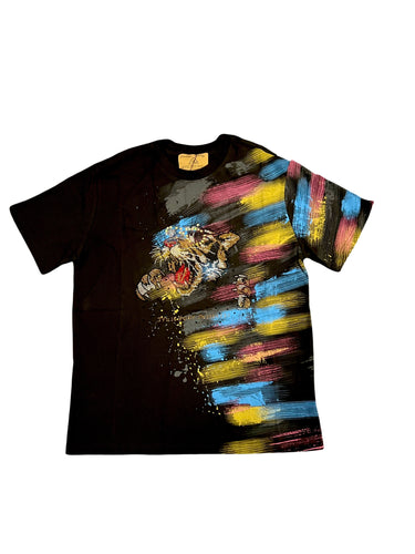Tiger Instinct Rhinestone Tee, Black