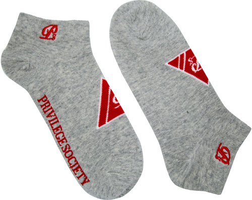 PS Triangle Socks 2 Pack, Grey / Red