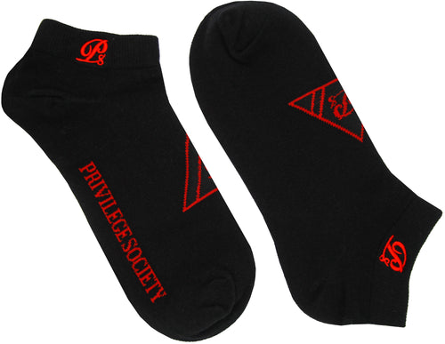 PS Triangle Socks 2 Pack, Black / Red
