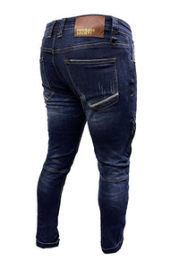 Men's Blue Flame 3D Skinny Jeans