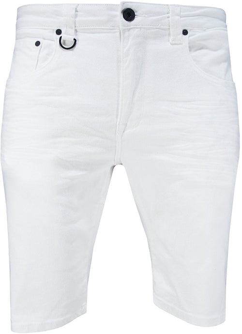 Optic White Denim Shorts